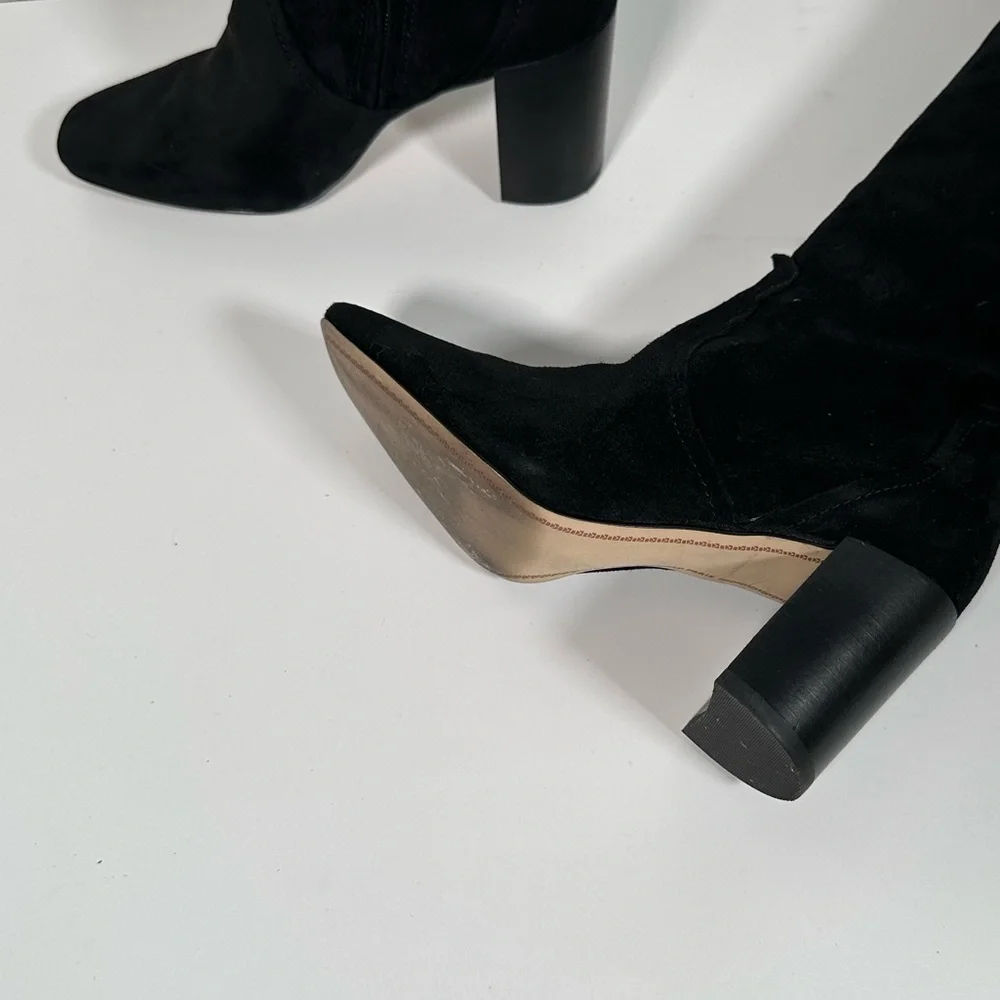 Karl Lagerfeld Boots Black Suede Knee-High Size 5.5